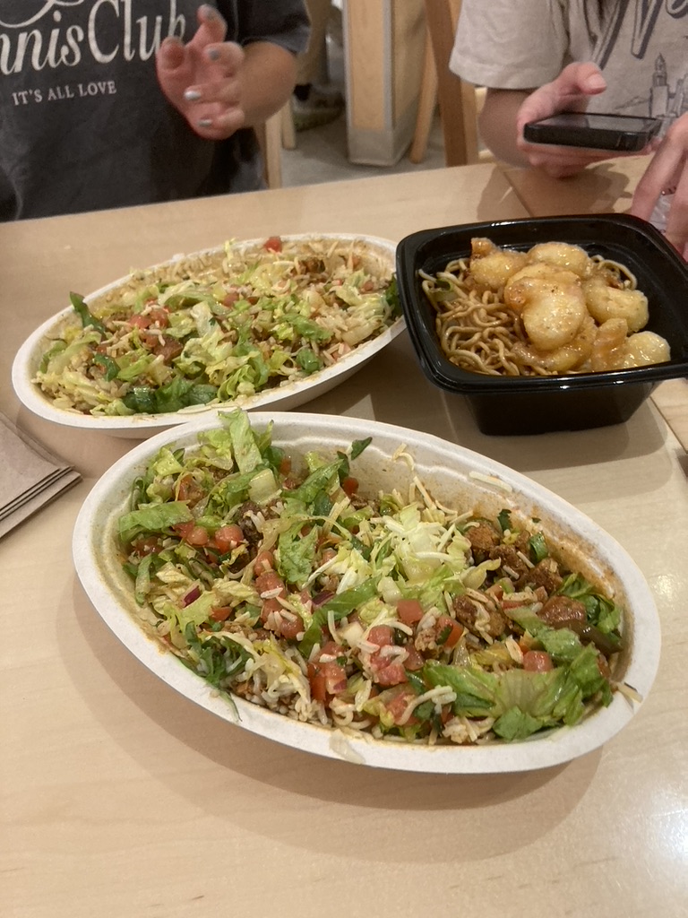 Beef and guacamole bowl from Chipotle at Del Amo Mall